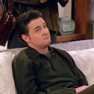 🤔 Chandler Bing Friends Chandler Bing, Friends, Série TV, Matthew Perry, Sitcom, Années 90 whatsapp sticker