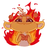 😈 Cartoon, Feuer, Niedlich, Figur, Sticker whatsapp sticker