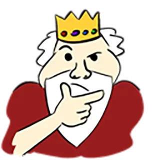 🤔 king, thinking, crown, cartoon, royalty, ruler telegram sticker