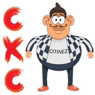 👶 CITINEZ Cartoon, Figur, Aufkleber, Mann, Bürger whatsapp sticker