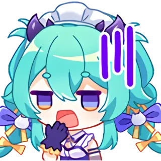😓 Anime, Dessin animé, Servante, Choqué(e), Surpris(e), Art numérique telegram sticker