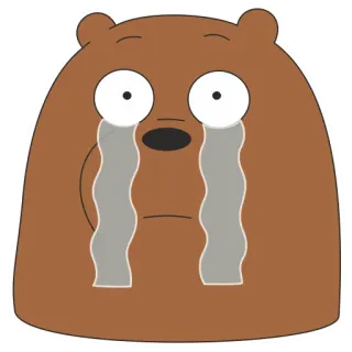 😭 Grizzly We Bare Bears Cartone animato, Orso, Piangendo, Triste, Animato telegram sticker