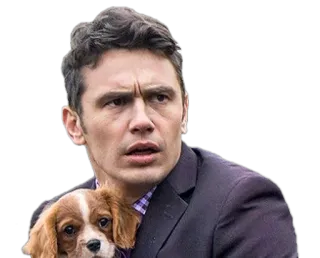 😠 James Franco attore, cane, ritratto, celebrità, uomo telegram sticker