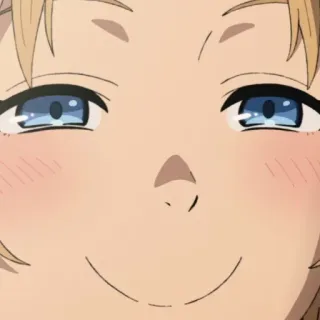 🙂 anime, hoạt hình, vui vẻ, mặt, cười, tự mãn telegram sticker