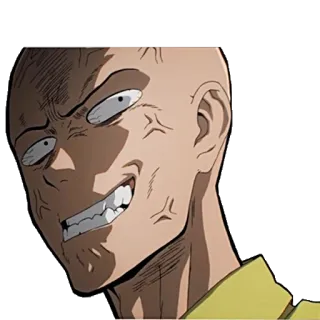 😬 Saitama One-Punch Man saitama, one punch man, anime, manga, gracioso, cara seria whatsapp sticker