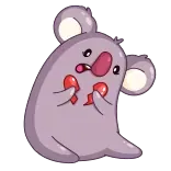 💔 koala, mignon, coeur, triste, dessin animé whatsapp sticker