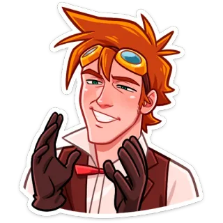 😔 мультфильм, очки, персонаж, мужчина, стимпанк telegram sticker