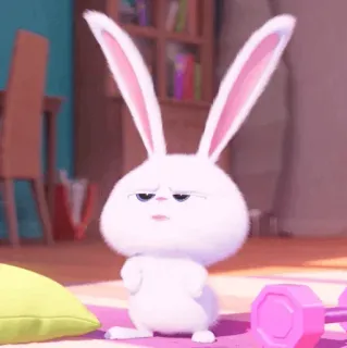 ☁️ Snowball The Secret Life of Pets coniglio, cartone animato, animale, animale domestico, soffice, peloso whatsapp sticker