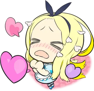 😍 动漫女孩, 爱心, 卡哇伊, 可爱, Q版, 爱, 情感, 悲伤 whatsapp sticker