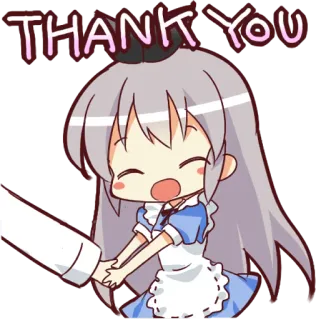 😊 THANK YOU danke, anime, chibi, süß, mädchen, dankbarkeit, kawaii telegram sticker