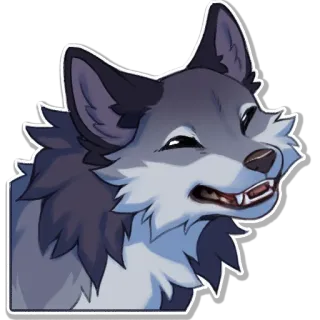 😬 หมาป่า, สัตว์, สุนัข, สัตว์เลี้ยงลูกด้วยนม, น่ารัก, การ์ตูน telegram sticker