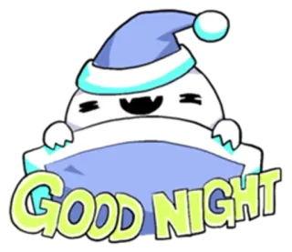 🌙 GOOD NIGHT goedenacht, slaap, cartoon, groet, kussen telegram sticker
