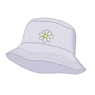 👒 hat, bucket hat, flower, daisy, fashion, clothing telegram sticker