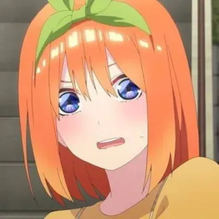 👒 Yotsuba Nakano The Quintessential Quintuplets Anime, Mangá, Personagem, Cabelo Laranja, Garota, Kawaii telegram sticker