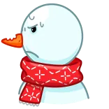 😈 snowman, winter, scarf, cartoon, angry telegram sticker