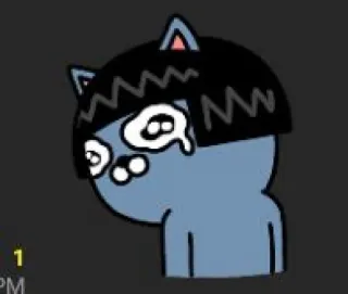 😮‍💨 chat, triste, pleurs, dessin animé, personnage, kawaii whatsapp sticker