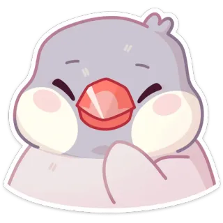 😅 vogel, schattig, kawaii, dier, cartoon telegram sticker
