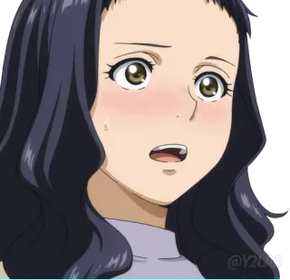 😳 Anime, Desenho animado, Garota, Ruborizar, Personagem, Expressão telegram sticker