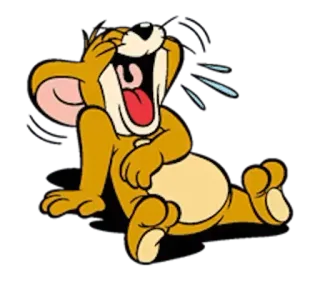 😂 Jerry Tom and Jerry Cartoon, Muis, Lachen, Grappig, Personage, Jerry Mouse telegram sticker