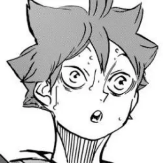 😧 Hinata Haikyuu!! 애니메이션, 만화, 하이큐, 히나타, 반응, 웃긴, 충격 telegram sticker
