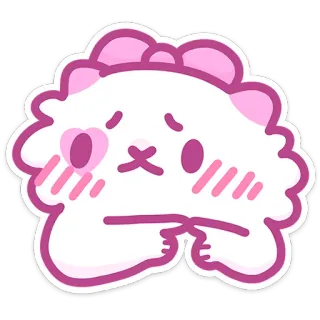 🥺 süß, kawaii, Cartoon, Figur, rosa, flauschig telegram sticker