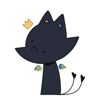 🙁 YIP mèo, buồn, vương miện, hoạt hình, nhãn dán, dễ thương telegram sticker