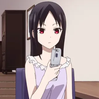 ❤️ Kaguya Shinomiya Kaguya-sama: Love Is War Аниме, Манга, Персонаж, Девушка, Чёрные волосы, Телефон telegram sticker
