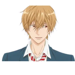 😏 anime, manga, boy, school uniform, smile, cartoon whatsapp sticker