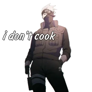 🌟 Kakashi Naruto i don't cook anime, kakashi, naruto, funny, meme telegram sticker