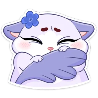 😕 kucing, kartun, imut, hewan, stiker telegram sticker