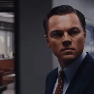 🚪 Leonardo DiCaprio The Wolf of Wall Street 映画, レオナルド・ディカプリオ, ウォール街, 俳優, 金融 whatsapp sticker