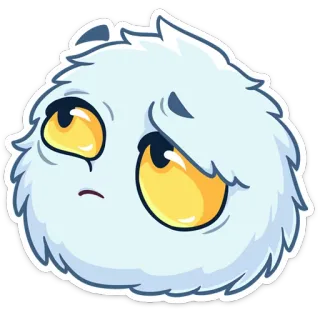 😔 sticker, esponjoso, lindo, dibujo animado, personaje, expresión, triste, aburrido telegram sticker