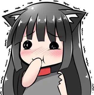 😅 девушка-кошка, аниме, каваий, милый, манга, мультфильм telegram sticker