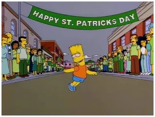 🍺 Bart Simpson The Simpsons HAPPY ST. PATRICKS DAY Bart Simpson, St. Patrick's Day, The Simpsons, cartoon, celebration, parade, festive telegram sticker