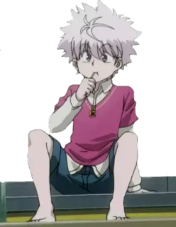😜 Killua Zoldyck Hunter x Hunter アニメ, キルア, ハンターハンター, 漫画, アニメーション, キャラクター telegram sticker