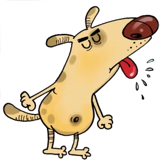 😛 cane, cartone animato, animale, divertente, adesivo whatsapp sticker