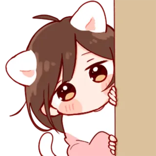💞 Anime, Gato, Kawaii, Lindo, Orejas de gato, Manga whatsapp sticker