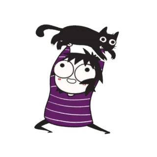 😃 cartoon, cat, cute, girl, illustration, sticker telegram sticker