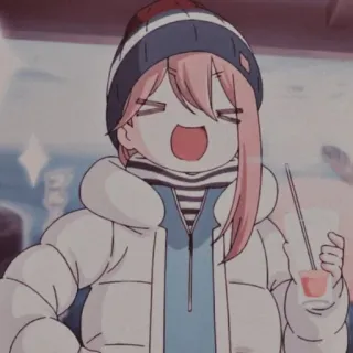 🤣 Anime, Cartoon, Winter, Niedlich, Figur, Getränk, Glücklich telegram sticker