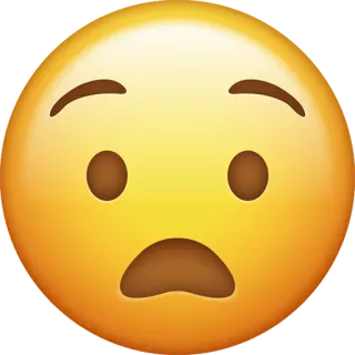 😧 emoji, shocked, fear, concern, face, yellow telegram sticker