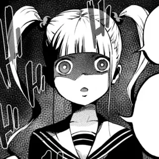 😠 garota anime, chocada, mangá, uniforme escolar, surpresa telegram sticker