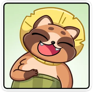 🤗 Tanuki tanuki, perro mapache, folclore japonés, mono, dibujos animados, gracioso whatsapp sticker