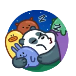 😴 panda, sleeping, cute, animal, cartoon, snuggling, exhausted, zZz telegram sticker
