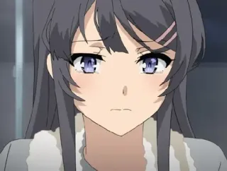 😢 Mai Sakurajima Rascal Does Not Dream of Bunny Girl Senpai Anime, Ragazza, Carina, Personaggio, Triste telegram sticker