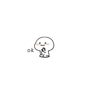 👌 @ok carino, personaggio, semplice, blob, cartone animato, espressione telegram sticker