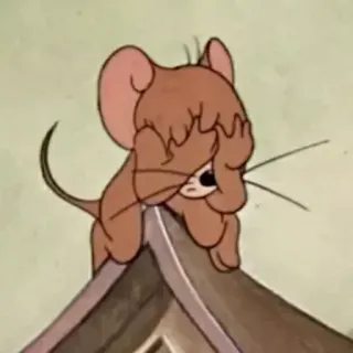 🍥 Jerry Mouse Tom and Jerry muis, cartoon, huilen, verdrietig, Jerry, Tom en Jerry whatsapp sticker