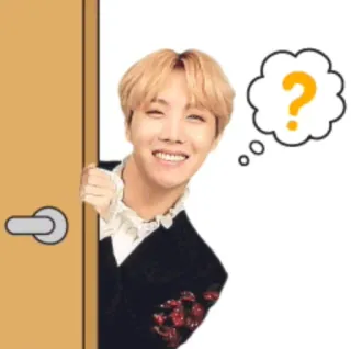 ❓ J-Hope kpop, bts, jhope, question, think, happy, singer telegram sticker
