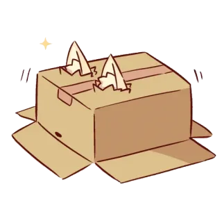 🦊 chat, boîte, chaton, animal, mignon, joueur telegram sticker