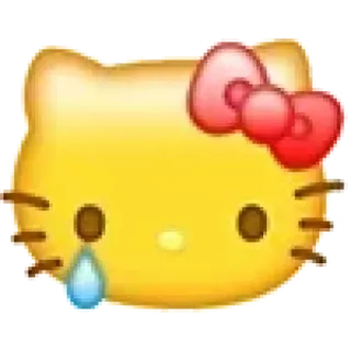 😢 Hello Kitty Hello Kitty, traurig, weinend, Cartoon, Emoji, Kawaii telegram sticker