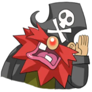 👂 Bajak laut, Kartun, Karakter, Tengkorak, Tulang menyilang, Lucu, Janggut merah whatsapp sticker